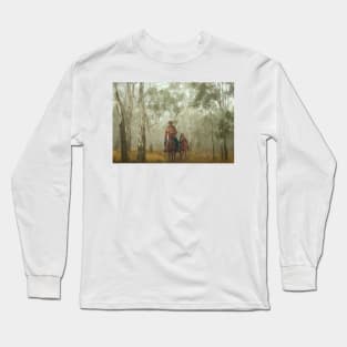 Australian Stockman in Foggy Eucalyptus Forest Long Sleeve T-Shirt